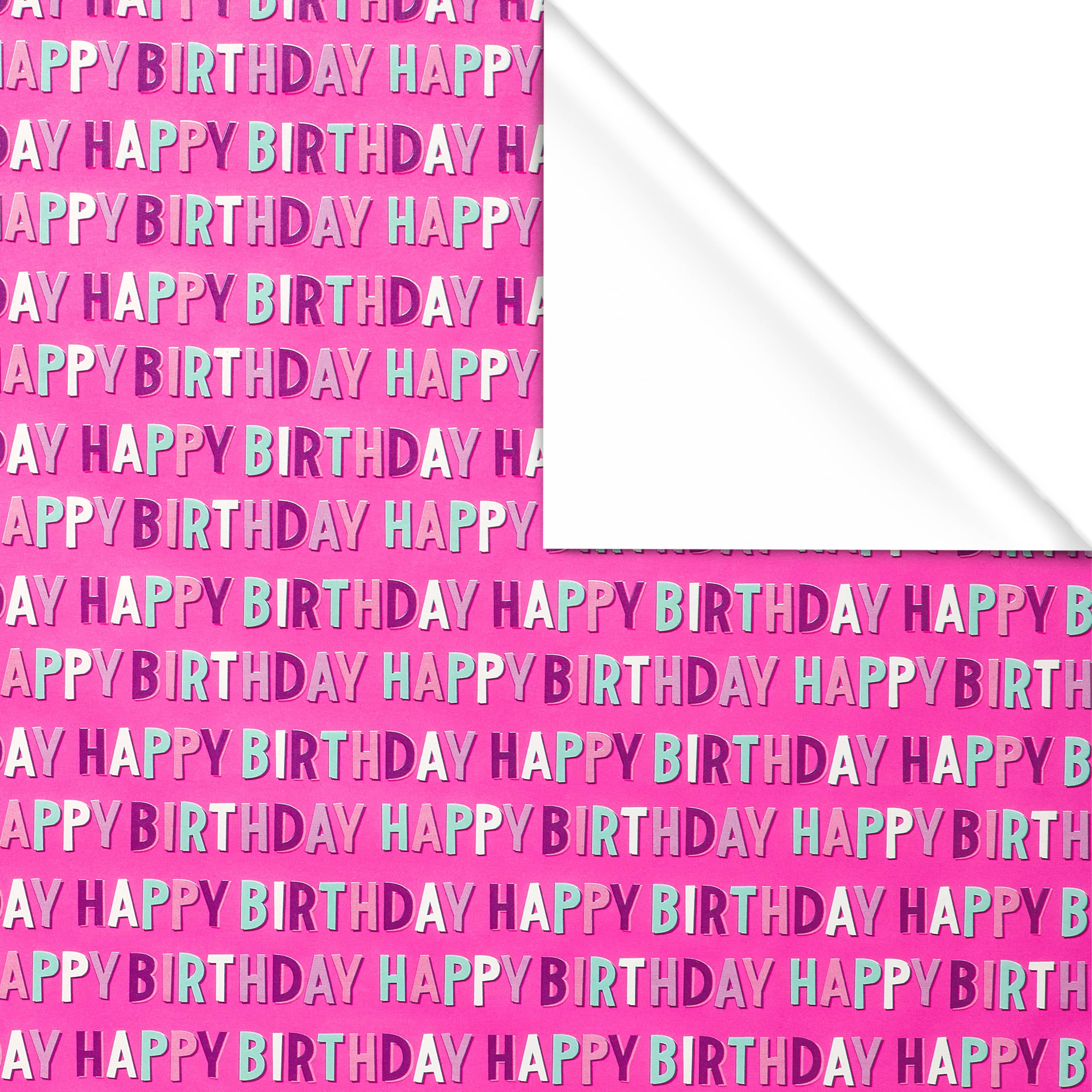  American Greetings Reversible Valentines Day Wrapping Paper,  Pink and Chevron (1 Jumbo Roll, 175 Sq. ft.) : Everything Else