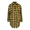 thumbnail image 4 of Wang6 Womens Plus Size Button Long Cardigan Causal Open Front Long Sleeve Lightweight Shirts Trendy Fall Plaid Printed Tunic Tops Outerwear with Pocket Yellow XL, 4 of 4