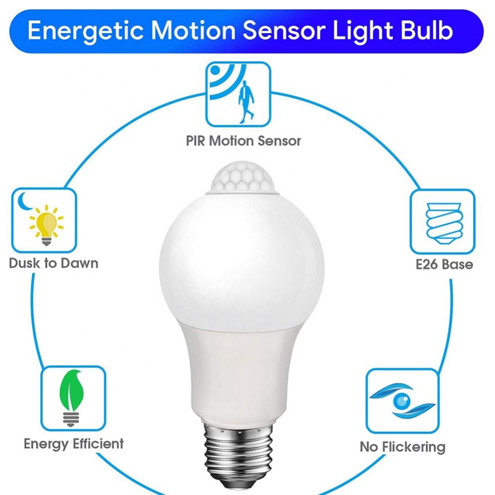 100 Watt Equivalent, Dusk to Dawn Sensor, Non-Dimmable - E26 LED Light Bulb, Daylight, 2-Pack