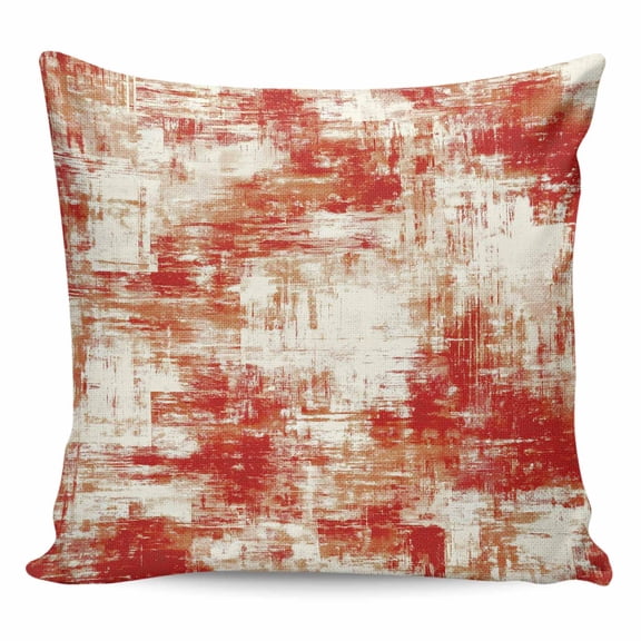 Throw Pillow Covers 16x16 Inch, Red Ombre Decorative Pillow Cases for Couch Sofa Bed, Gradient Abstract Art Vintage Cotton Linen Square Home Decor Pillowcases with Hidden Zipper