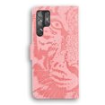 thumbnail image 4 of SaniMore Case for Samsung Galaxy S22 Ultra Tiger Embossing Flip Wallet, [RFID Blocking] PU Leather Magnetic Clasp Cover with Card Holder & Kickstand Full Body Protective Shell, Pink, 4 of 9