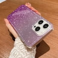 thumbnail image 3 of Compatible with iPhone 13 Pro Max Clear Case, Luxury Glitter Gradient Cute Bling Clear Phone Case for Women Girls Soft TPU Shockproof Camera Protective Back Cover Case - Purple, 3 of 11