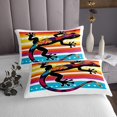 thumbnail image 3 of Colorful Gecko Coverlet Set Cartoon Reptiles Quilt Set For Kids Cute Lizard Wild Animal Bedspread Set Watercolor Rainbow Style Bedding Set King, 3 of 5