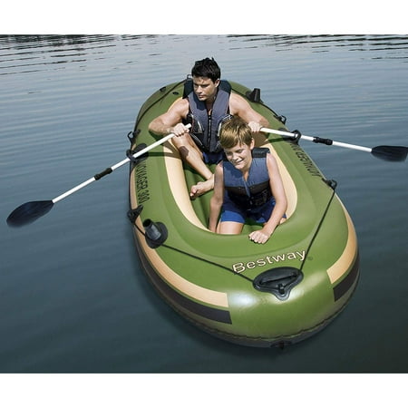 Hydro Force Voyager 300 Inflatable River Boat with Aluminum Raft Oars (Best Way To Remove Paint From Aluminum Boat)