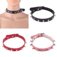 thumbnail image 2 of Collar con remaches puntiagudos de aleación estilo Harajuku japonés y coreano con cadena de clavícula de estrella punk de cuero con personalidad europea y americana, 2 of 6