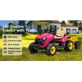 thumbnail image 4 of TOKTOO 24V Powered Ride on Tractor Max 4.3Mph w/ EVA Tires, Tippable Trailer, Remote Control, Tractor Ride on Toy for Kids-Pink, 4 of 16