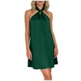 thumbnail image 2 of Uootdi Womens Sheath Dresses One Shoulder Sleeveless Belted Waist Ruched Detail Slim Fit Mini Dresses Bodycon Dresses Office Elegant Style Gift, 2 of 5
