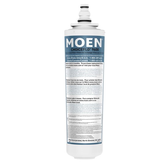 Moen 9601 ChoiceFlo Filtre à Eau de Remplacement Compatible avec les Robinets de Cuisine Filtrés par Gorgée Moen