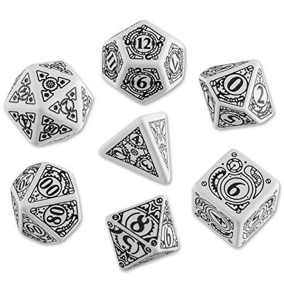 Q-Workshop Steampunk Dice White/Black (7 Stk.) Board Game