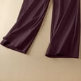 thumbnail image 6 of Babysbule Womens Elasticity Pants Women's Fashion Casual Solid Color Split Mid Waist Loose No Belt Wide Leg Long Pants, 6 of 7