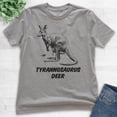 thumbnail image 2 of Kids Tyrannosaurus Deer Shirt, Youth Kids Boy Girl T-Shirt, Kangaroo Shirt, Roo Shirt, Dark Heather Gray, Medium, 2 of 4