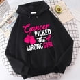 thumbnail image 5 of Sudadera holgada con estampado de letras "Elegir a la chica equivocada" para mujer, con concienciación sobre el cáncer de mama, camisetas casuales de manga larga, 5 of 5
