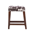 thumbnail image 4 of Linon Renner 24" Saddle Backless Counter Stool, Walnut/Brown Microfiber Cow Print, 4 of 9