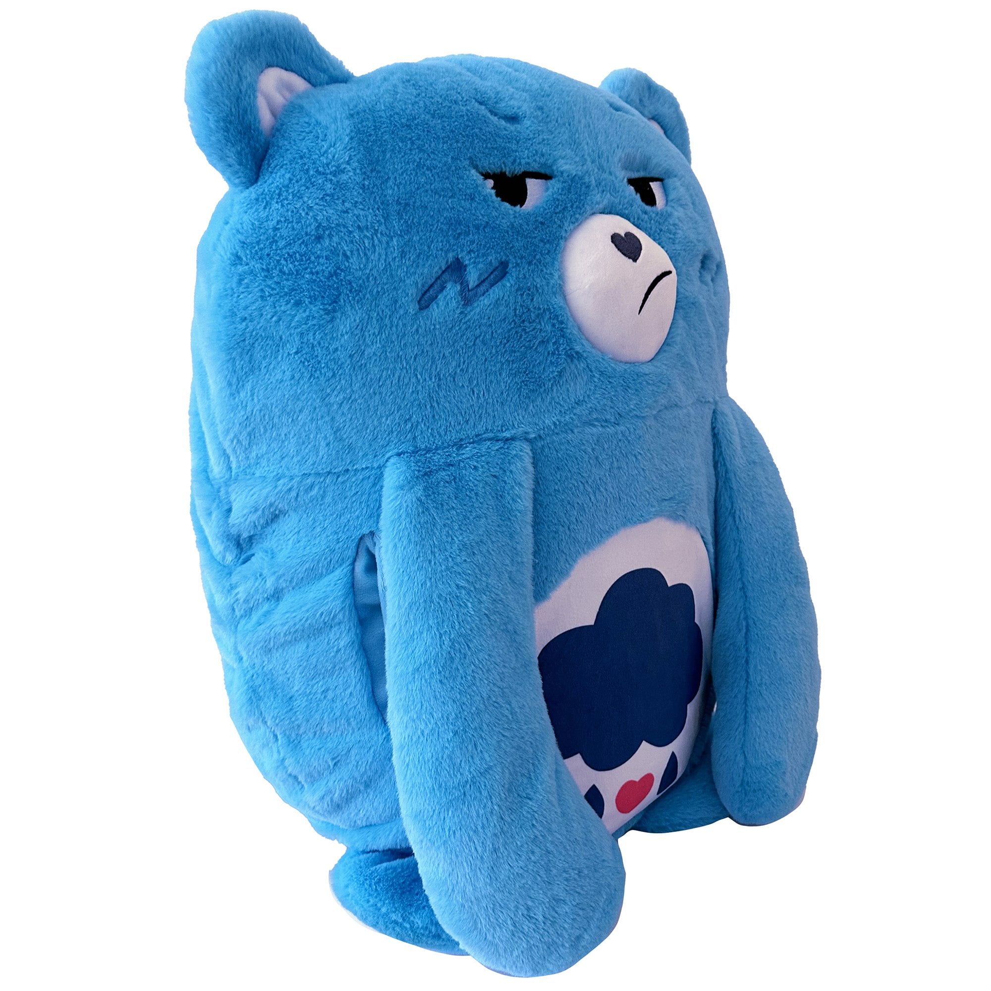 Happy Nappers: Care Bears Pillow Pocket Pal - Grumpy Bear - Plush Character Pillow Case, Animal Cover w/ Weighted Paws, Soft Huggable Companion, Kids