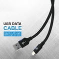 thumbnail image 4 of Bemz USB-C to USB-A Charger Cable for Samsung Galaxy A03s (Heavy Duty Nylon Fast Charging USB Type-C Cable) - 6.5 Feet (2 Meters) - Black, 4 of 5