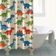 thumbnail image 4 of Beige Colorful Dinosaur Pattern Shower Curtain 72"x72" ,Bathroom Decorative Shower Curtains Set with 12 Hooks,Modern Waterproof Washable Shower Curtain, 4 of 6