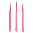 thumbnail image 1 of Pinzas de uñas multiusos de 3 piezas Pinzas de gel de sílice de dos cabezas en relieve rosa, 1 of 5