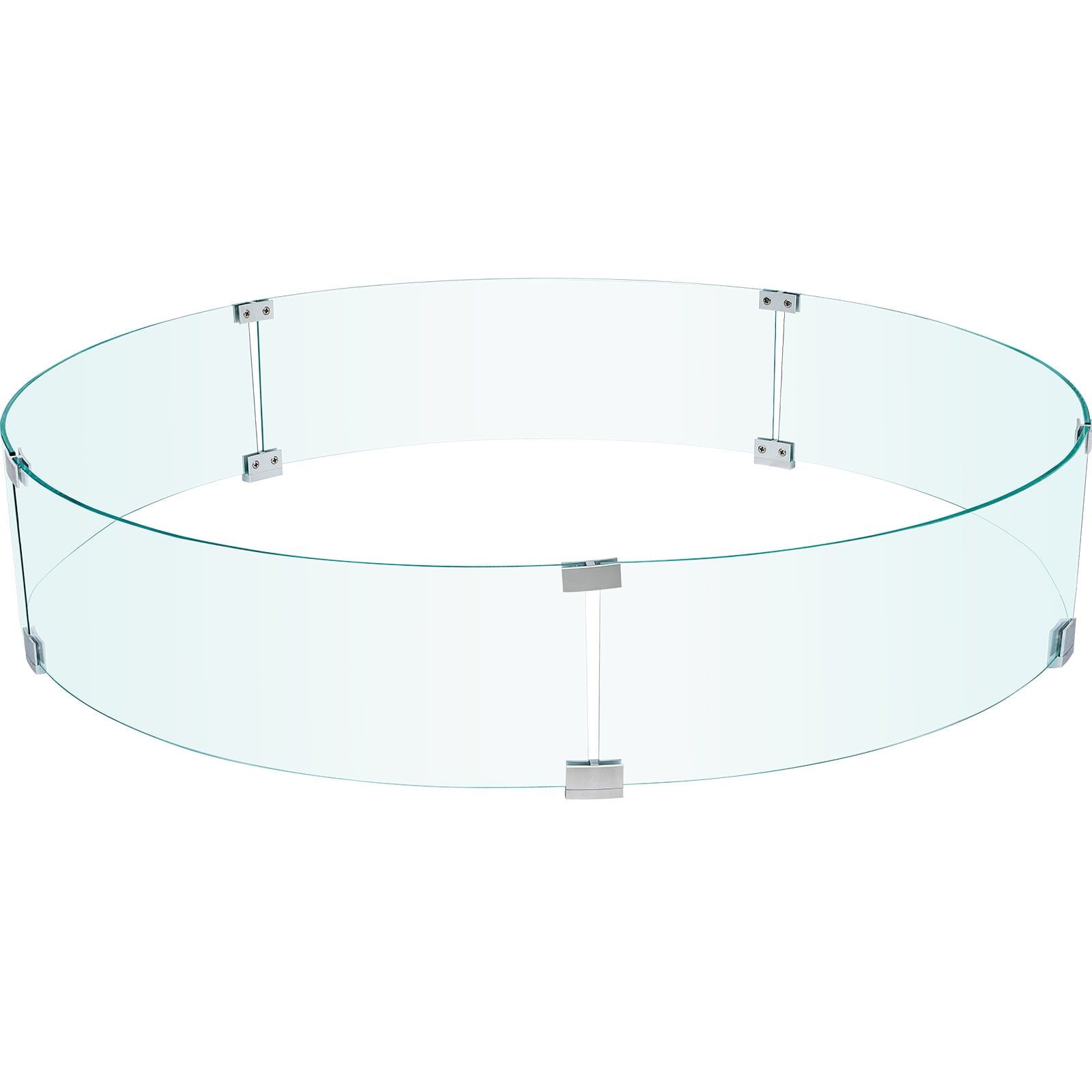 VEVOR Fire Pit Wind Guard, 41 x 41 x 8 inch Glass Flame Guard, Round