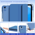 thumbnail image 3 of Kenke Case for iPad (A16) 11th Generation 11 inch 2025, iPad 10th Generation 10.9 Inch 2022 with Pencil Holder, Slim Light Trifold Protective Cover with Hard PC Translucent Back Shell, Navy Blue, 3 of 8