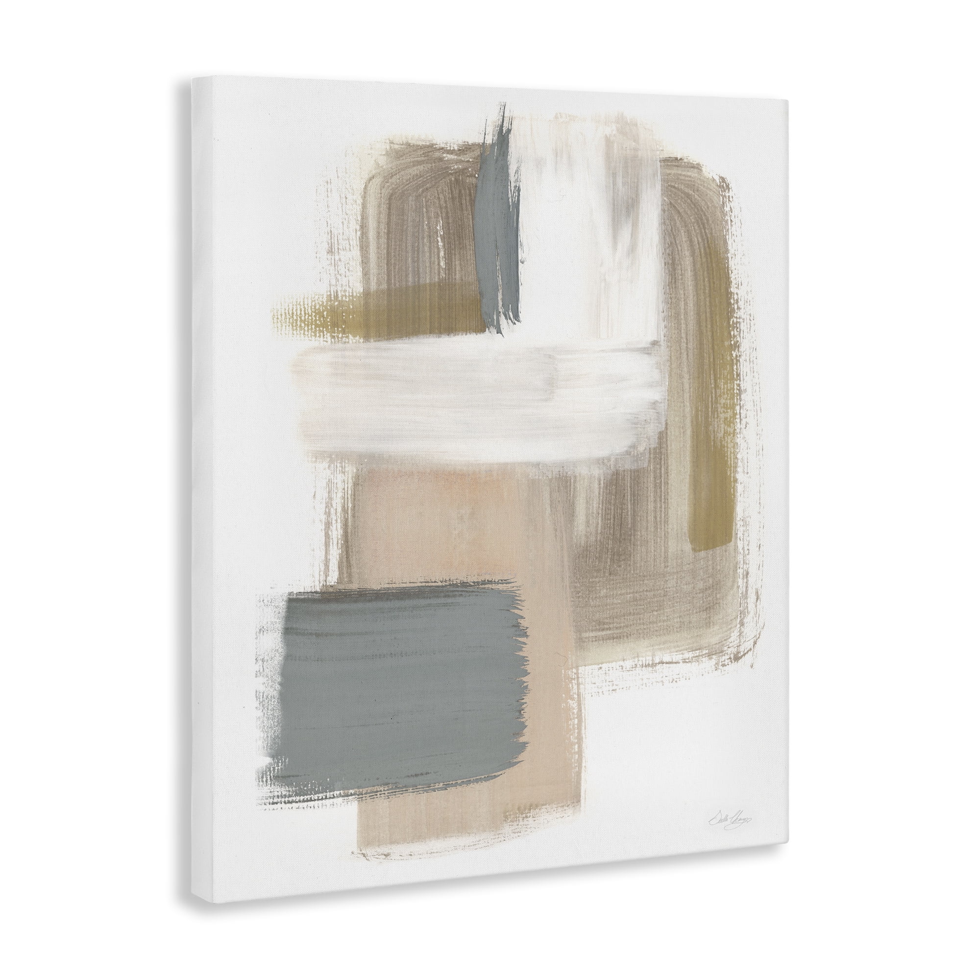 Stupell Industries Neutral Paint Strokes Abstract Painting Gallery Wrapped Canvas Art Print Wall Art, 24 x 30