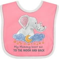 thumbnail image 3 of Inktastic My Mommy Loves Me to the Moon and Back Elephant Family Boys or Girls Baby Bib, 3 of 4