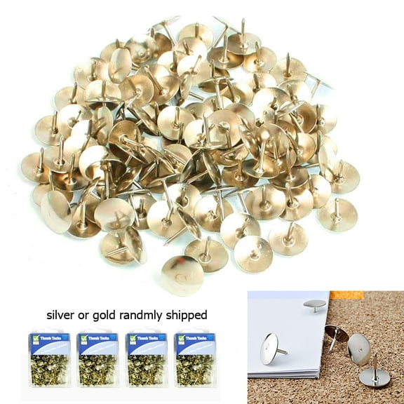 600 PCS Thumbtack Metal Steel Round Head Office Thumb Tacks Cork Board Maps Home
