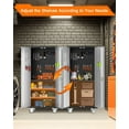 thumbnail image 5 of Garvee Metal Cabinet, 72" H Garage Storage Cabinet with Wheels & Pegboard for Home, Office, Silver Black, 5 of 8