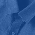 thumbnail image 6 of Cmfcve Men's Big Size Linen Short Sleeve Button Down Shirt Lightweight Breathable Summer Business Casual Shirts with Chest Pocket, 6 of 7