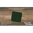 thumbnail image 4 of 10 Squared Foam Coasters Pack, 4 inch - PU Foam, Foldable - Dark Green, 4 of 5