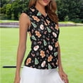thumbnail image 2 of Yuyamidu Snowman Womens Sleeveless Golf Shirt Gingerbread Man Athletic Tennis Shirts Lightweight Collared Golf Clothes Christmas Workout Pullover Size 2XL, 2 of 8