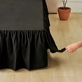 thumbnail image 3 of Bed Skirt Queen Size Ruffled Bed Skirt with Split Corners, Queen Bed Skirts 18 Inch Drop with Platform, Black, 18'' Queen, 3 of 7