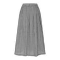 thumbnail image 4 of Roncen Women's Cotton Linen A-Line Midi Skirt - Elegant and Versatile, Perfect for Casual and Formal Occasions, 4 of 6