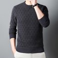 thumbnail image 4 of uikmnh Male Autumn and Winter Round Neck Casual Knit Versatile Fashion Soft Men's Sweater Casual Jacquard Bottom Sweater(Size:M), 4 of 9