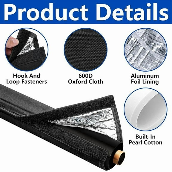 3 Copper Pipe Insulation Covers,72X10.2 Inch 600D Oxford Pipe Insulation Sleeves For Outside,3-Layer Design With Waterproof Oxford Fabric,Thickened Pearl