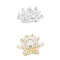 thumbnail image 1 of 2 Pedazos Elegante Artesanía de Pisapapeles para Bodas Negocios Mudanzas Tiendas 001 Transparente + Amarillo Baoblaze Ornamento de la flor de loto de cristal, 1 of 6
