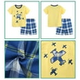 thumbnail image 4 of WIBACKER Kids Toddler Boy Clothes Outfits Tee & Plaid Shorts 2 Pieces Summer Shorts Set - Plane, 4 of 9