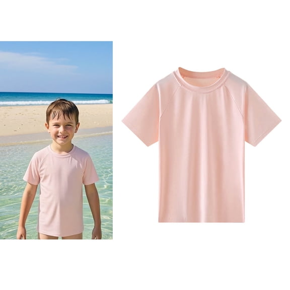 Rash Guard Swim Shirt for Girls Short Sleeve Sun Protection Shirt Quick Dry Rashguard Water Shirt 9-10 Years