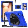 thumbnail image 1 of Funda para Samsung Galaxy Tab A9, Funda Protectora de Silicona Anti-caída + Capa de PC con Asa, Soporte, Correa para el Hombro, Resistente a Golpes, Tres Pruebas, Funda Protectora para Tablet, Azul,, 1 of 10