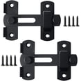 thumbnail image 1 of Pestillos de puerta con pestillo abatible negro Uspacific de acero inoxidable, pestillo de seguridad para puerta corrediza, cerradura para puerta de mascotas, gabinete, muebles, ventana, acabado, 1 of 6