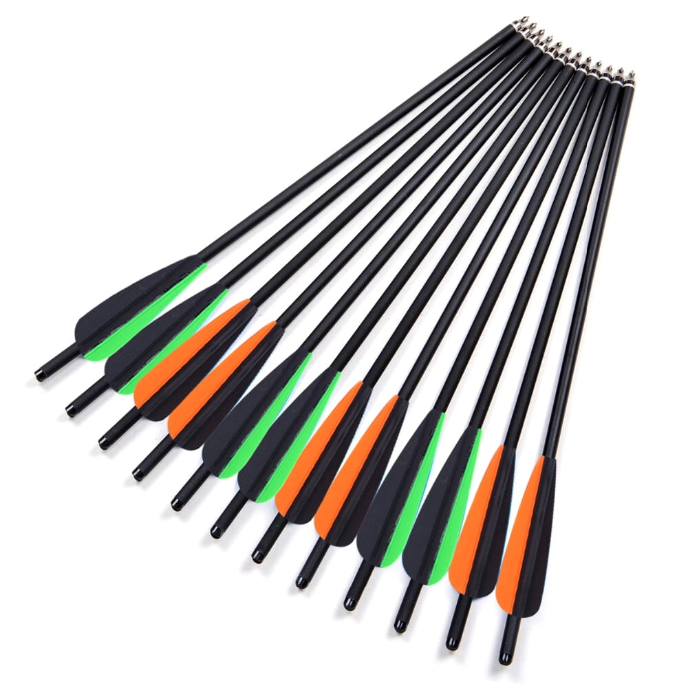 12X 20" Archery Roll Fiberglass Arrows Crossbow Bolts Target Hunting Orange Vane 
