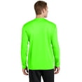 thumbnail image 2 of Sport Tek Adult Male Men Plain Long Sleeves T-Shirt Neon Green 4X-Large, 2 of 2