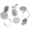 thumbnail image 1 of FRCOLOR Composants de Clous d'Oreille Ronds Plateau en Acier Inoxydable Robuste pour Composants d'Acupuncture d'Oreille avec 40 Pcs Accessoires de Disques Support, 0.39"X0.39"X0.08 Pouces, 1 of 4