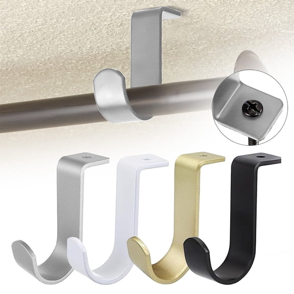 Homelyt Heavy Duty Closet Rod Brackets Metal Wall Mount Support with Screws for Closet Bedroom Living Room Pole Hanger Set