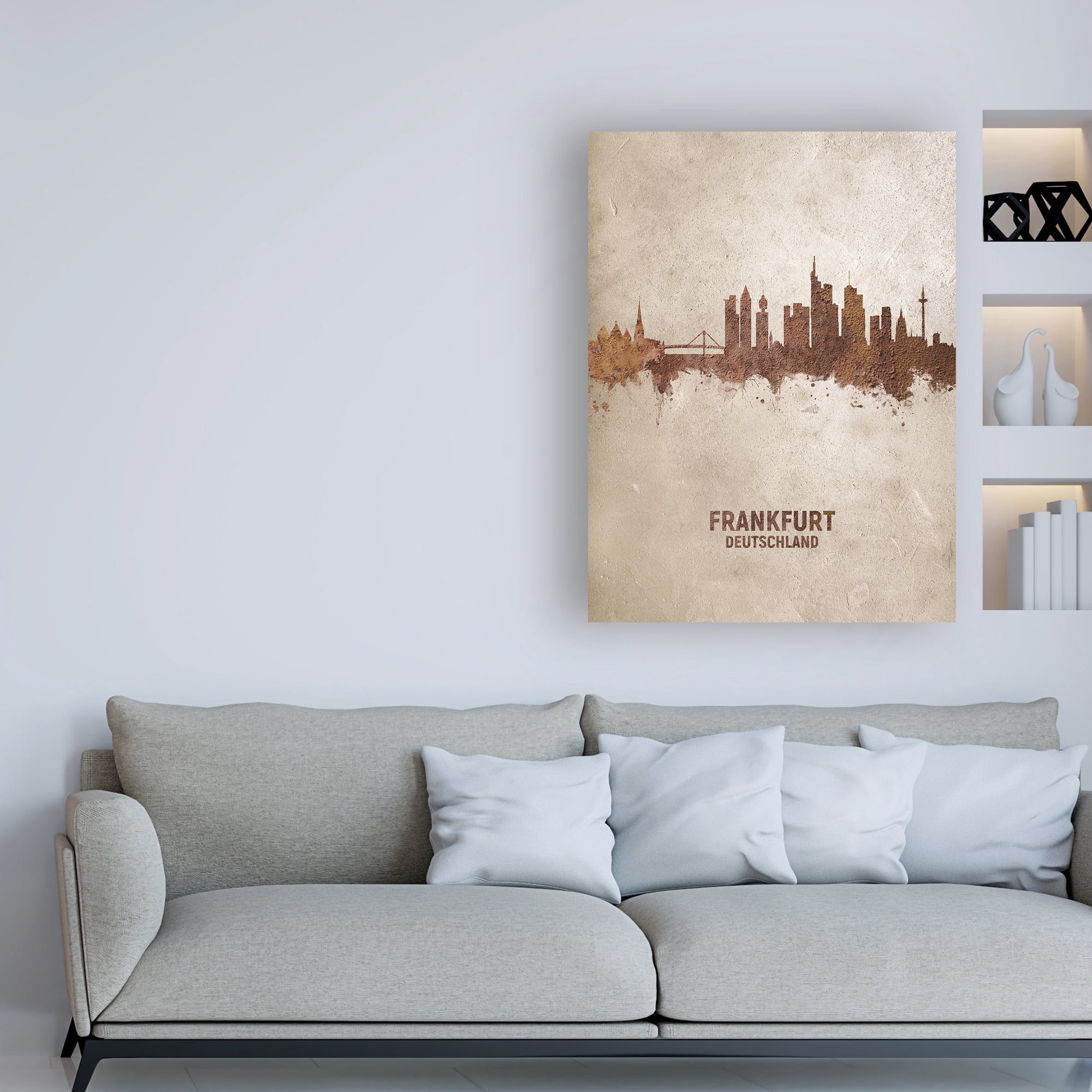 Trademark Fine Art 'Frankfurt Germany Rust Skyline' Canvas Art by Michael Tompsett
