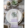 thumbnail image 2 of Light Purple Stripes Cloth Napkins Set of 8 Reusable Dinner Napkins, Modern Minimalist Horizontal Lines Cocktail Napkin Washable Table Napkins for Wedding/Holiday Party/Baby Shower 20"x20", 2 of 7