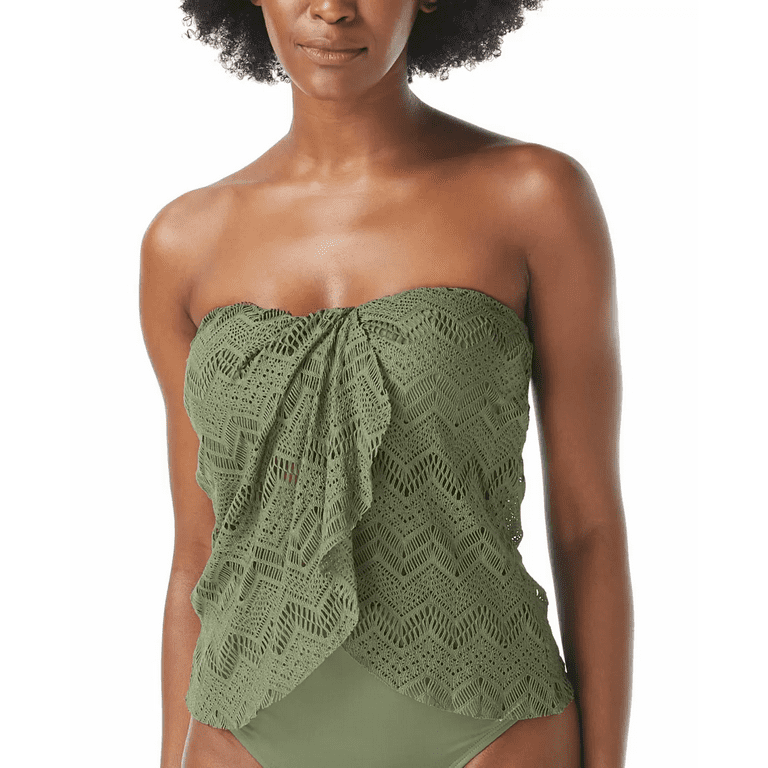 Women's Vince Camuto V90516 Crochet Lace Draped Bandini Swim Women's Vince Camuto V90516 Crochet Lace Draped Bandini Swim