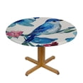 thumbnail image 3 of WYYP Blue Bird Flowers Watercolor Painting Round Tablecloth - Great for Home Kitchen/Parties/Holiday Dinner - 100% Polyester Fiber - Full Width Single-Sided Printing White, 3 of 8