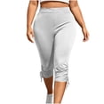 thumbnail image 3 of LIaqionyy Capri Leggings for Womens Knee Length Pants Lightweight Casual Layering Yoga Workout High Waisted Cropped Pant, 3 of 8