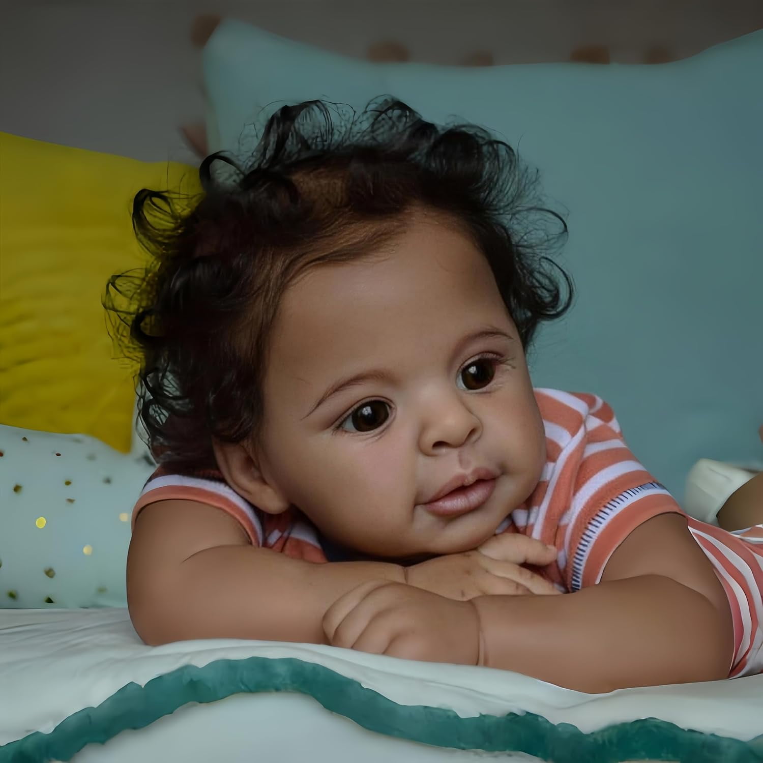 22 inch Reborn Baby Dolls Black Girls Realistic African American Babies Lifelike Handmade Soft Body Dolls Children Birthday Gift Set