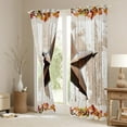 thumbnail image 3 of YST Western Texas Star Curtains,Rustic Farmhouse Style Blackout Curtains for Boys Girls,Fall Leaves Window Curtains Drapes,Retro Old Barn Door Window Treatments Bedroom Decor(Beige,38"X54"), 3 of 5